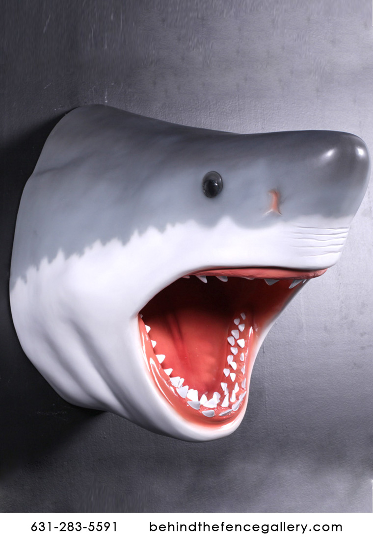 Great White Shark Head Wall Mount Statue