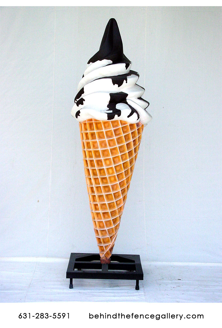 Soft Twist Ice Cream Cone On Metal Base