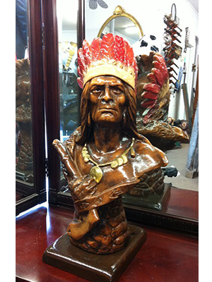 Wooden Indian Bust 23''